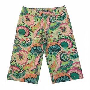 Marciano Green and Pink Paisley Bermuda Shorts